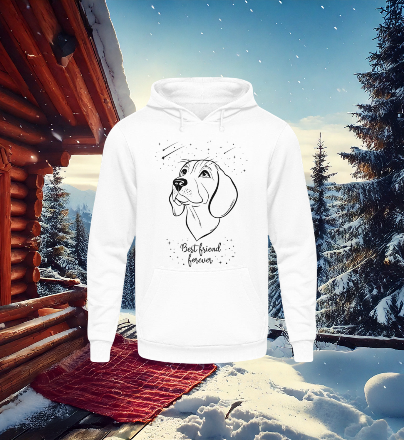 Beagle im Sternenzauber – Unisex Hoodie